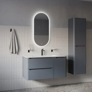 Зеркало Iddis Uniq UNI9045i98, 45 см, с LED-подсветкой, с сенсорным выключателем, цвет белый