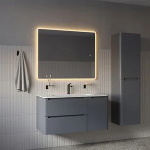 Зеркало Iddis Uniq UNI1080i98, 80 см, с LED-подсветкой, с сенсорным выключателем, цвет белый