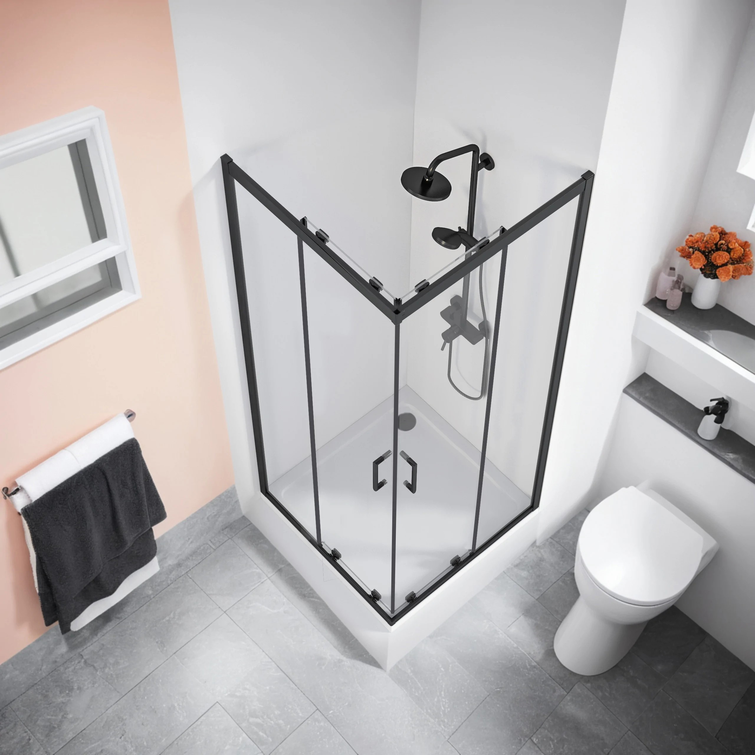 Душевой уголок Good Door Cube CR Black