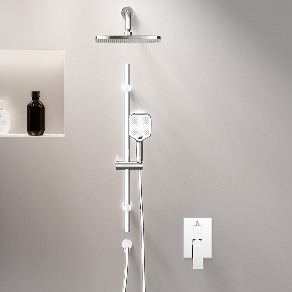 Встраиваемая душевая система Gala с душевым смесителем и штангой, цвет: хром