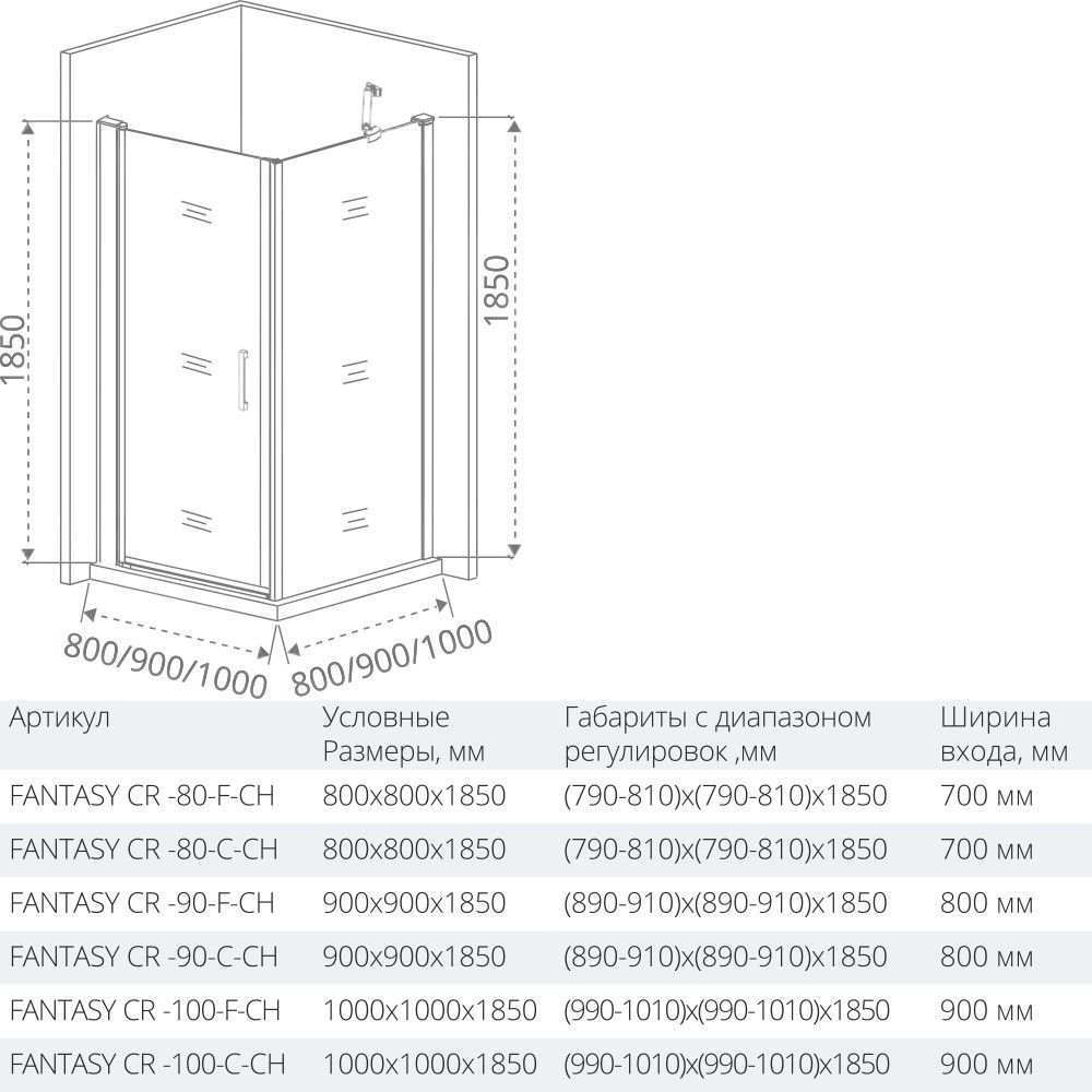 Душевой уголок Good Door Fantasy DR+SP