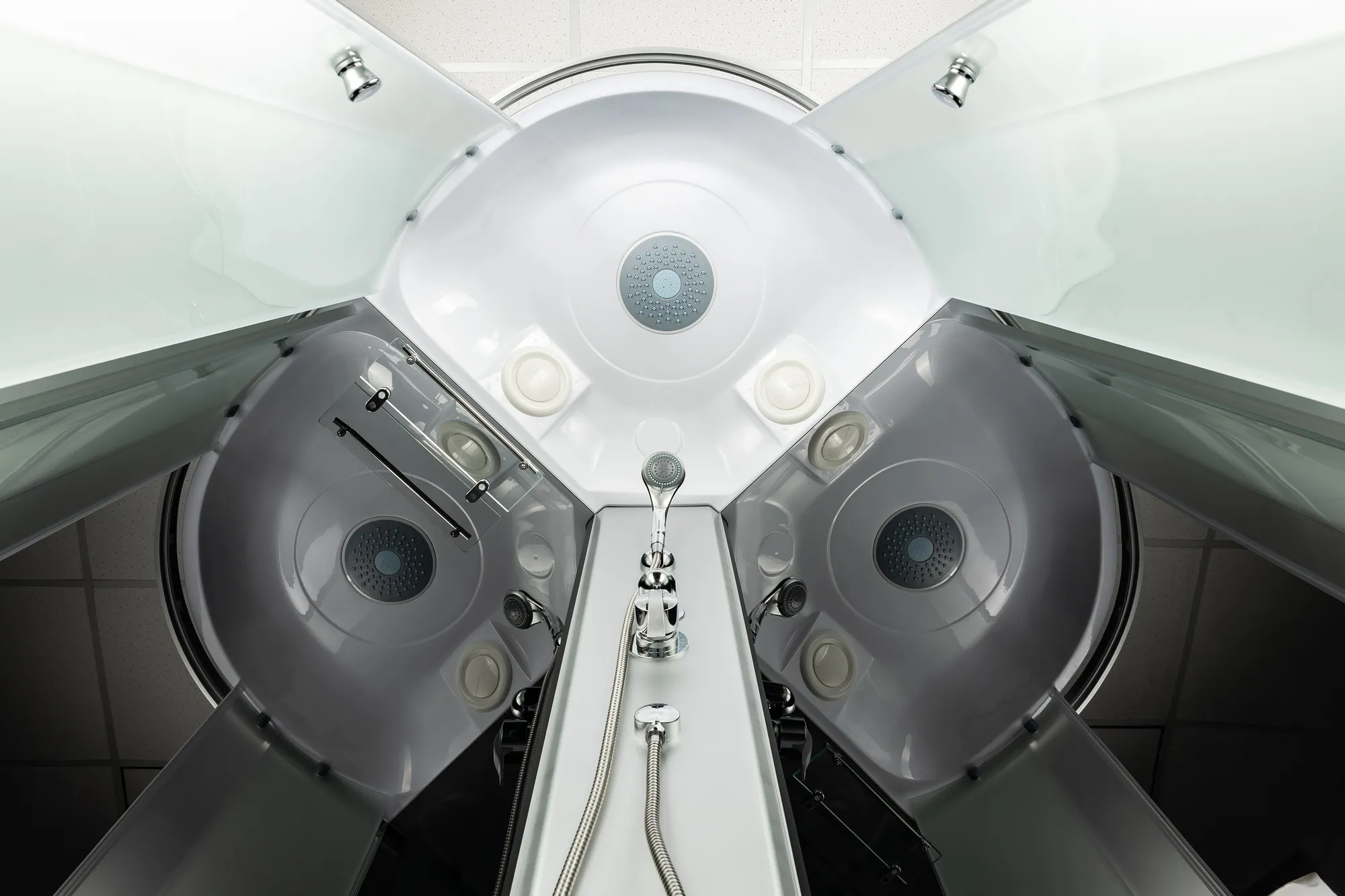 Душевая кабина Saniteco BST-90B (90x90, черный/матовое стекло)