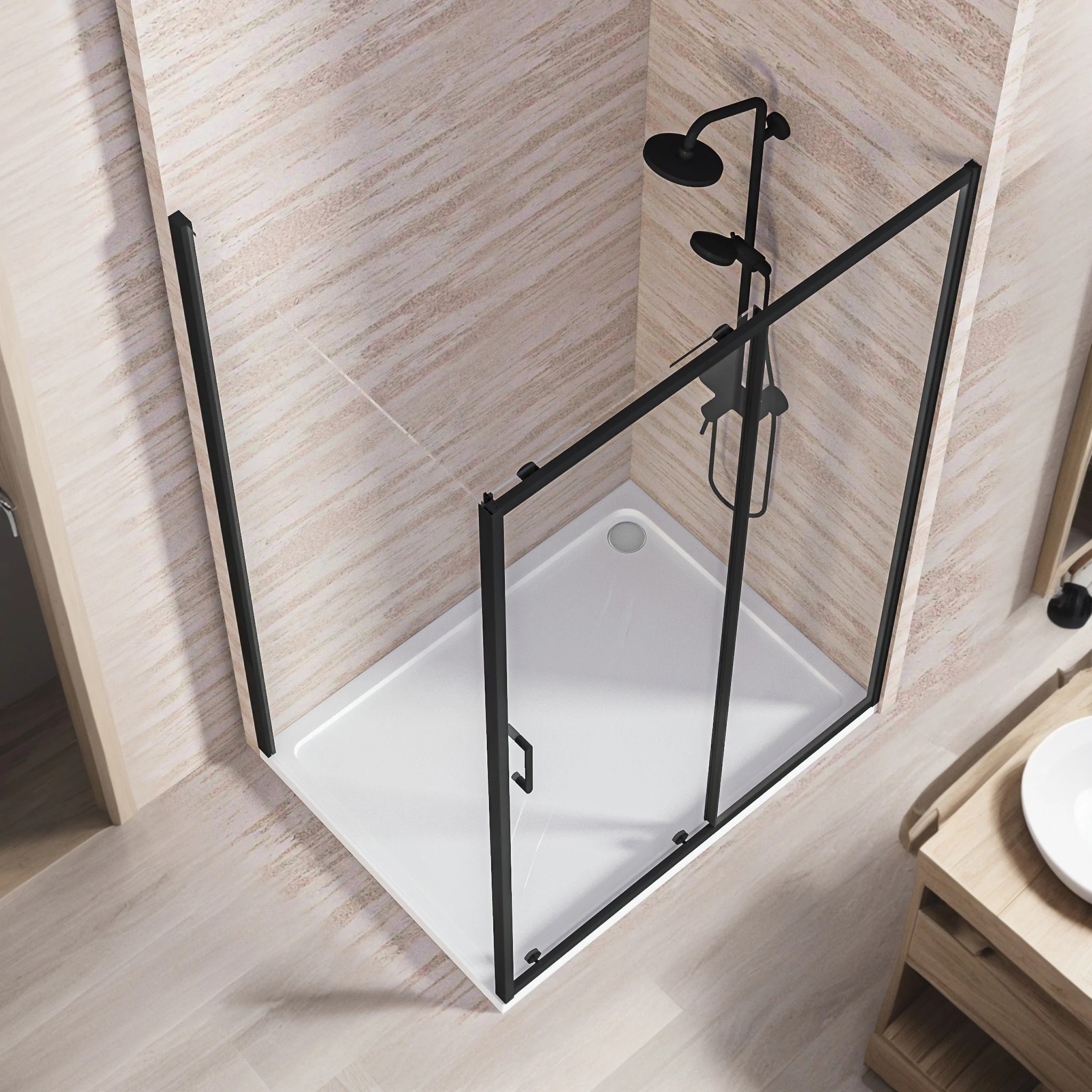 Душевой уголок Good Door Lite WTW+SP Black