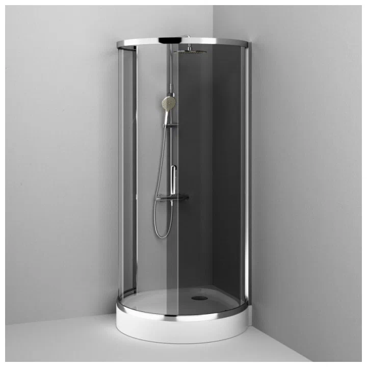 Душевое ограждение Like Round 95x95, тонированное стекло, цвет: хром глянцевый