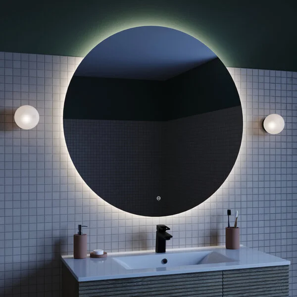 Зеркало Iddis Bild BIL1000i98, 100 см, с LED-подсветкой, с сенсорным выключателем, цвет белый