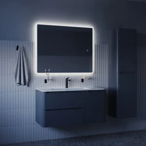 Зеркало Iddis Uniq UNI1080i98, 80 см, с LED-подсветкой, с сенсорным выключателем, цвет белый