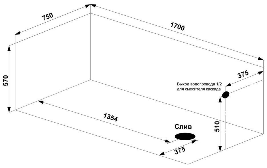 Акриловая ванна BAS Орион Pro 170x75, В 00137