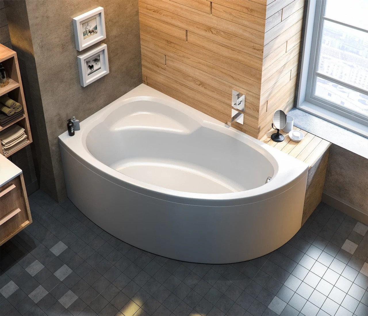 Акриловая ванна BAS Сагра New 160x90 левая, В 00145