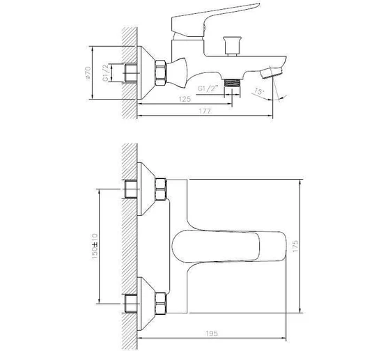 Смеситель для ванны DL54AGM, Дели/Delhi, с аксессуарами, графит, ESKO