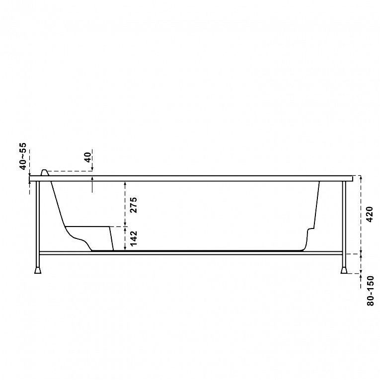 Акриловая ванна BAS Мартиника 160x85