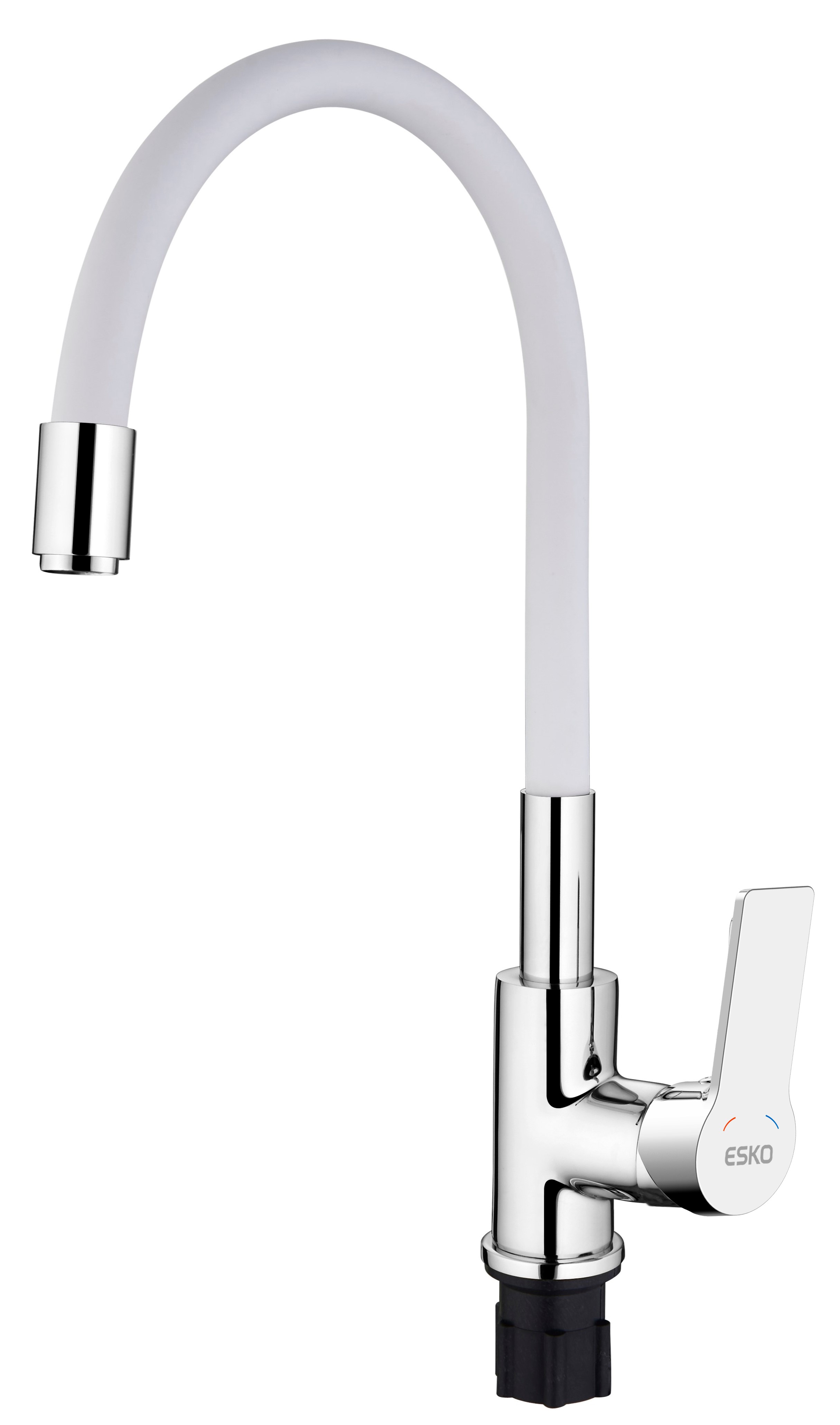 Смеситель для кухни CL519CrW, Кораллы/Coral, гибкий излив, хром/белый, ESKO