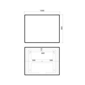 Зеркало Iddis Cloud CLX1000i98, 100 см, с подсветкой, сенсорным выключателем, черная окантовка