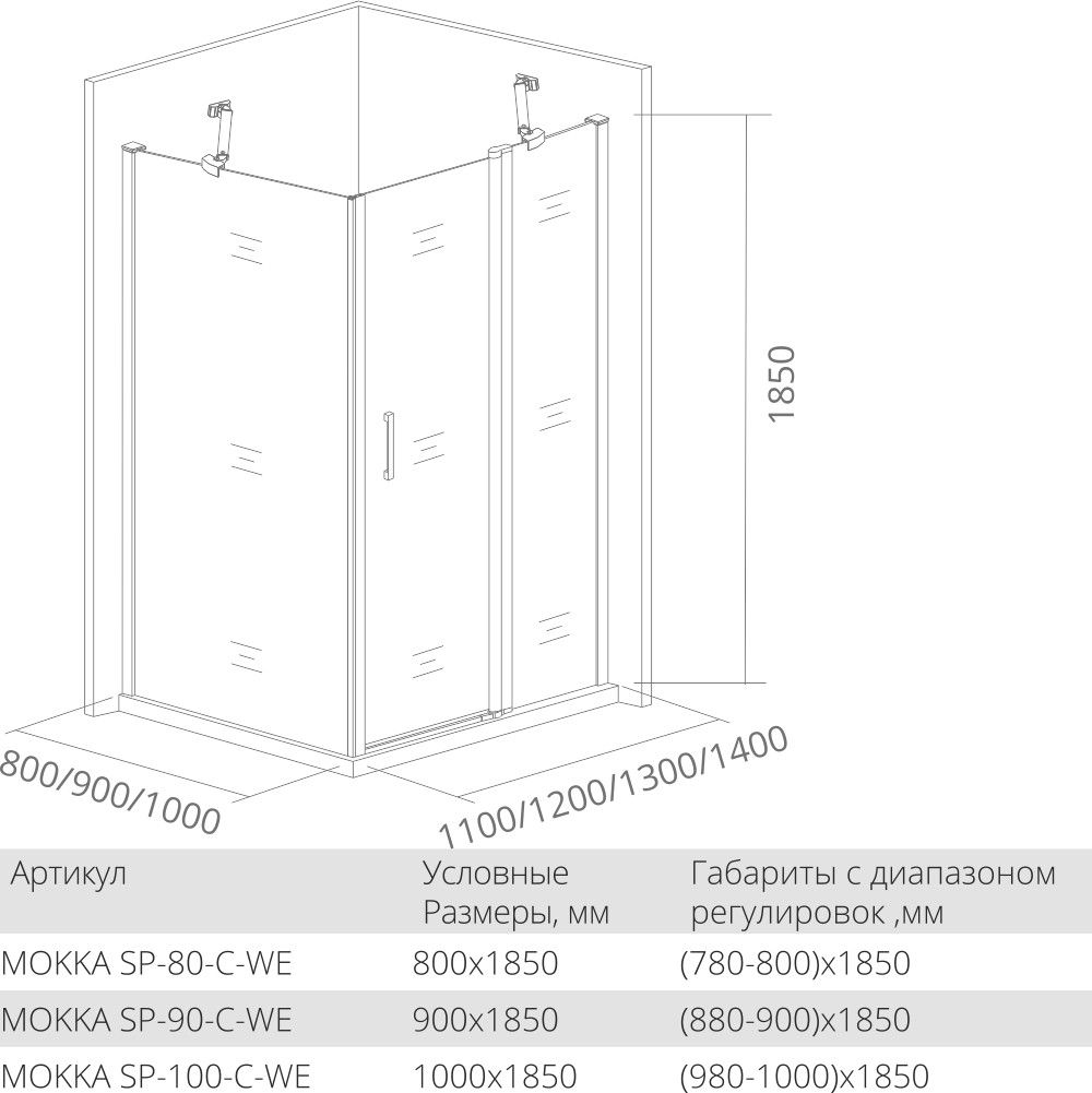 Душевой уголок Good Door Mokka DR+SP