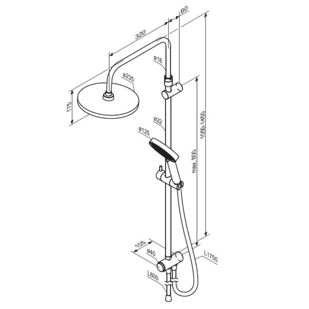 Душевая система Apollo, цвет: латунь