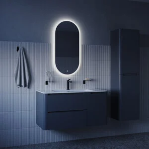 Зеркало Iddis Uniq UNI9045i98, 45 см, с LED-подсветкой, с сенсорным выключателем, цвет белый