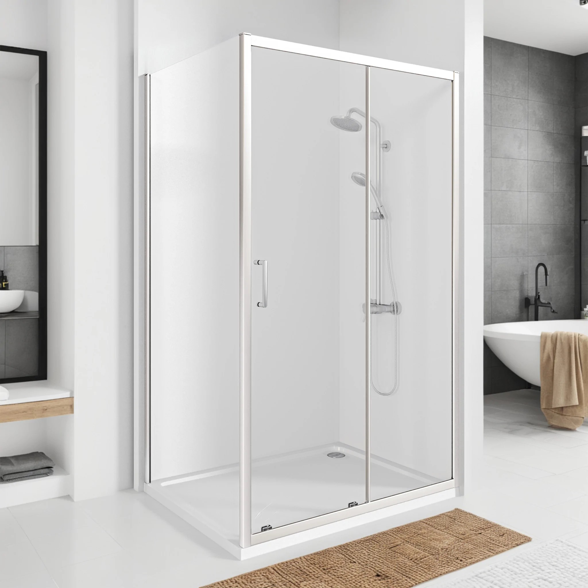 Душевой уголок Good Door Cube WTW+SP-110x90-C-CH, КУ00011/КУ00009