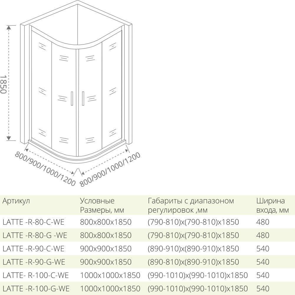 Душевой уголок Good Door Latte R