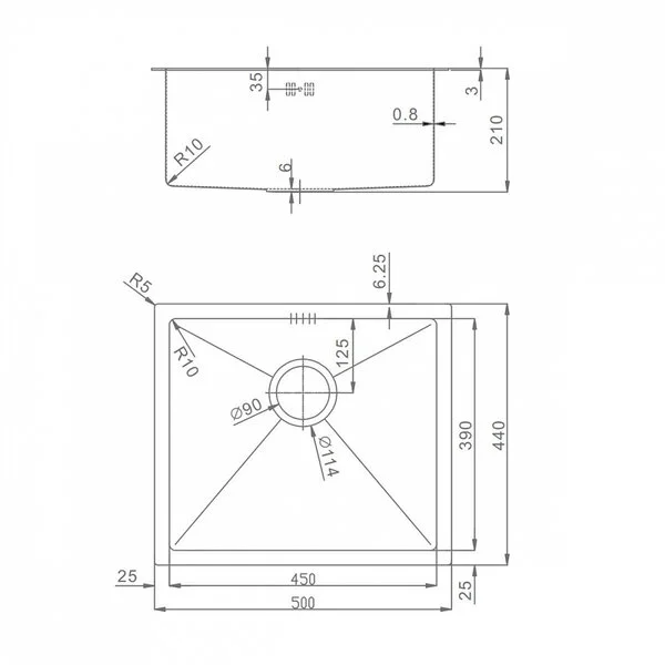 Кухонная мойка Raglo R703.5044.03, 50 см, нержавеющая сталь, PVD золотой сатинКухонная мойка Raglo R703.5044.03, 50 см, нержавеющая сталь, PVD золотой сатин