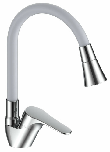 Смеситель для кухни LY519, Удача/Lucky, гибкий излив, хром, VODA