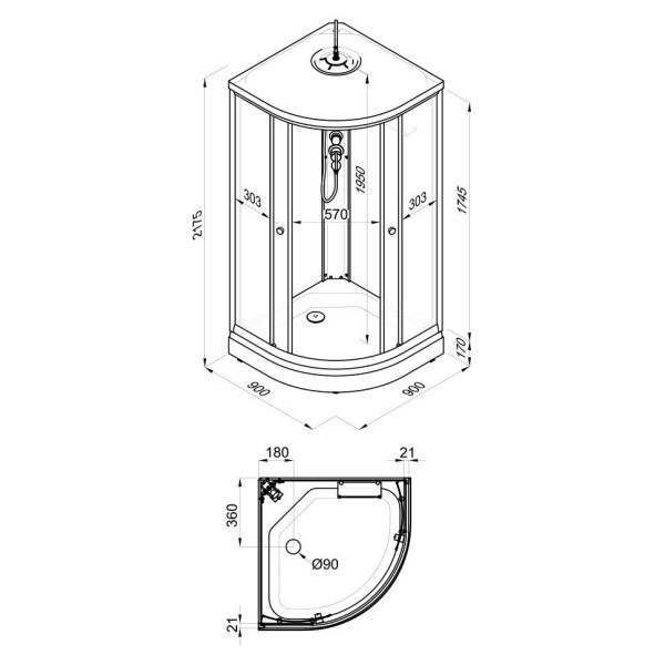 Душевая кабина Triton Мозаика 90*90 А (ДН4						