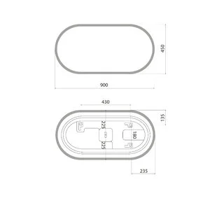 Зеркало Iddis Uniq UNI9045i98, 45 см, с LED-подсветкой, с сенсорным выключателем, цвет белый