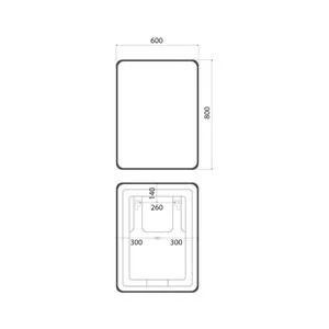Зеркало Iddis Cloud CLX60T0i98, 60 см, LED-подсветка, сенсорный выключатель, с обогревом, черная окантовка