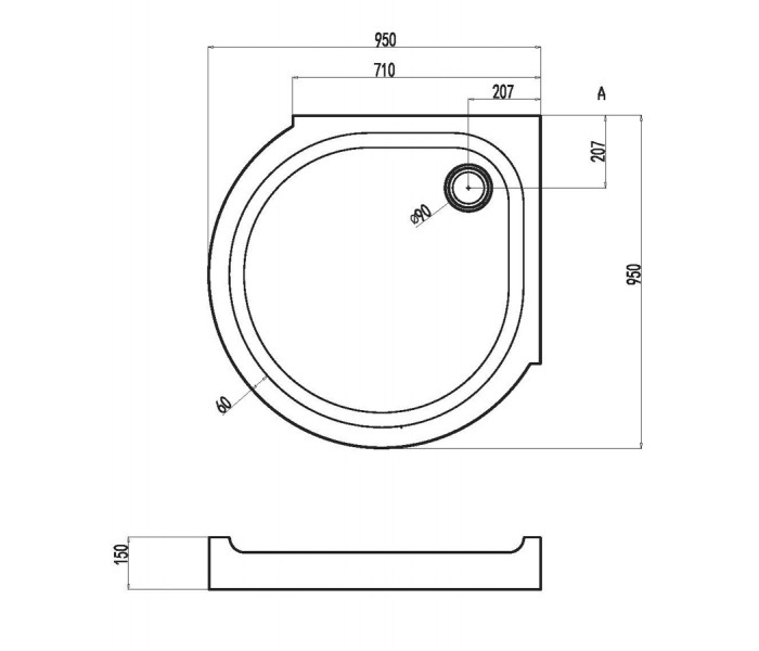 Душевое ограждение Like Round 95x95см, цвет: хром глянцевый