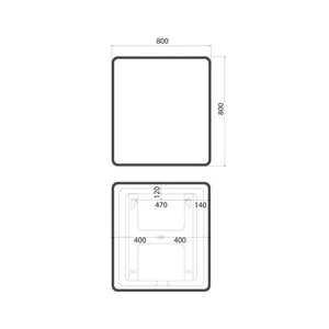 Зеркало Iddis Cloud CLX80T0i98, 80 см, LED-подсветка, сенсорный выключатель, с обогревом, черная окантовка