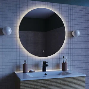 Зеркало Iddis Bild BIL7000i98, 70 см, с LED-подсветкой, с сенсорным выключателем, цвет белый