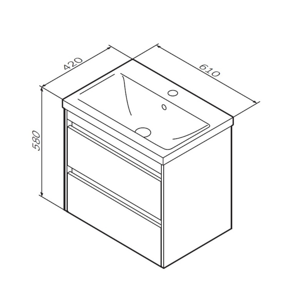 База с раковиной подвесная Pulse, 60 см, цвет: дерево
