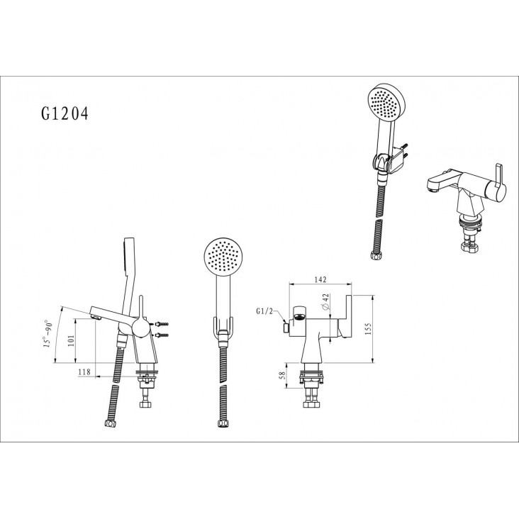 Смеситель для раковины Gappo G1204