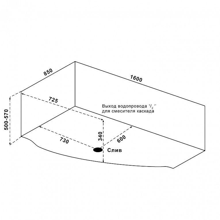 Акриловая ванна BAS Мартиника 160x85