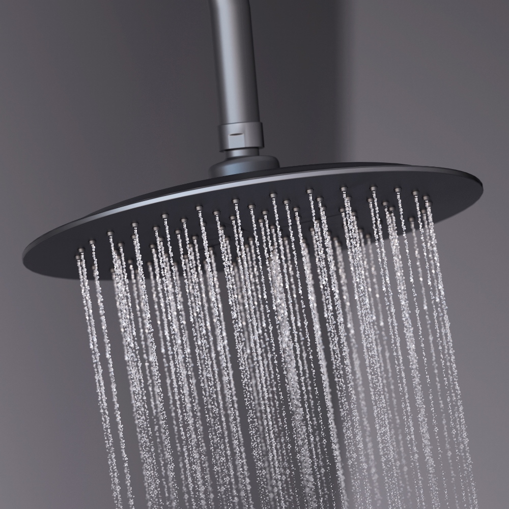 Душевая система Scandinavian Pure с душевым ТМС смесителем полкой, цвет: чёрный