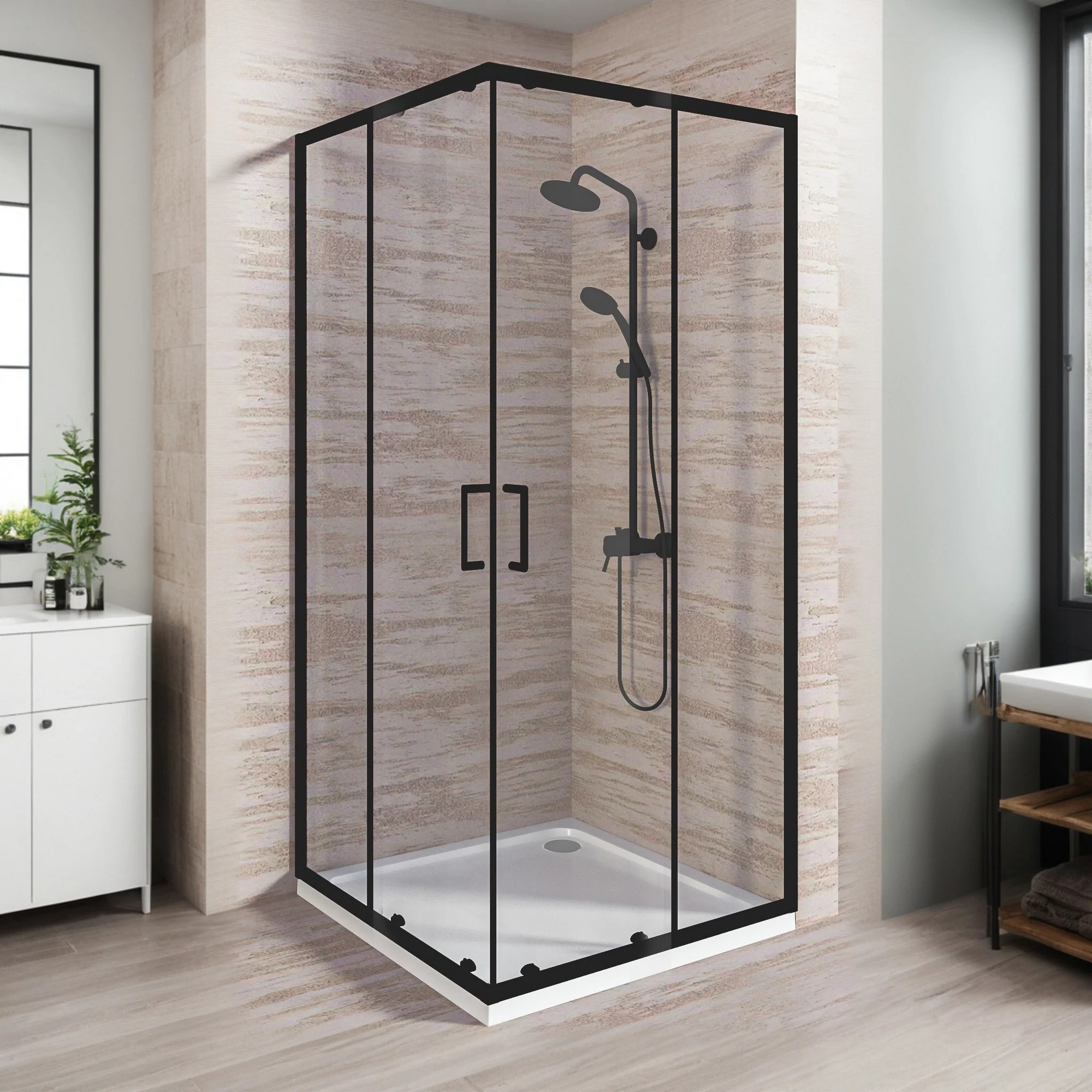 Душевой уголок Good Door Lite CR Black