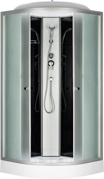 Душевая кабина Saniteco BST-110B (100x100, черный/матовое стекло)