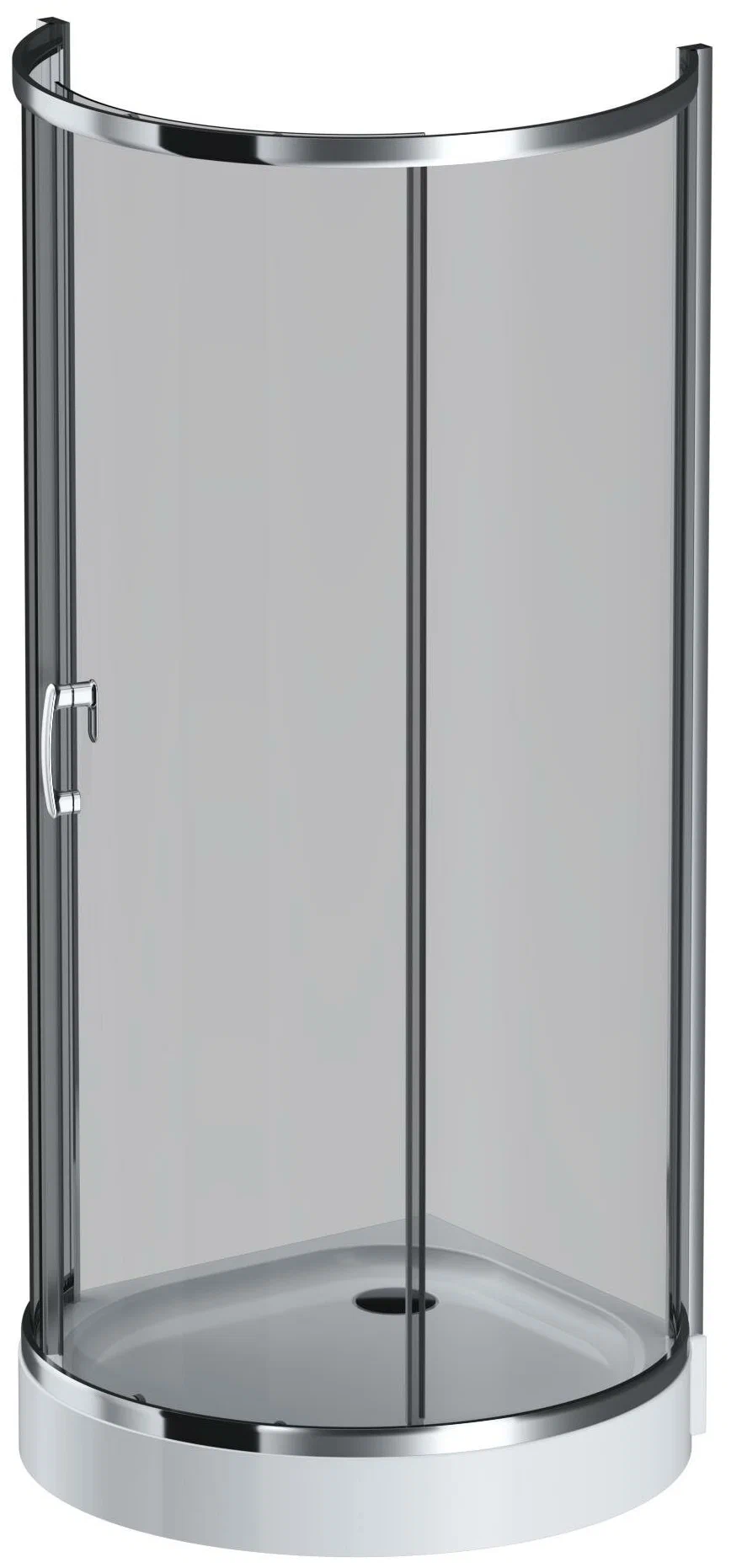 Душевое ограждение Like Round 95x95, тонированное стекло, цвет: хром глянцевый