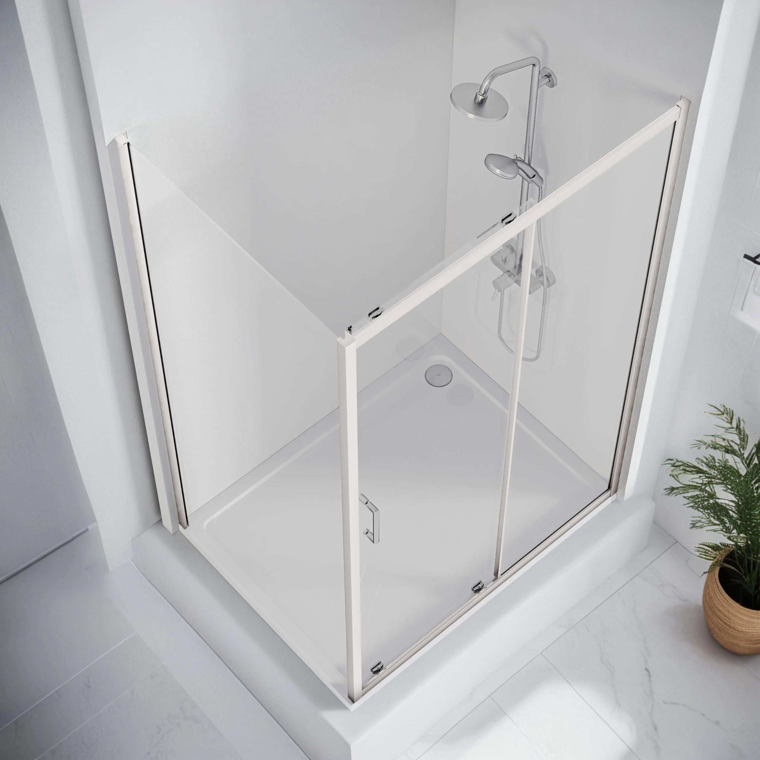 Душевой уголок Good Door Cube WTW+SP-110x90-C-CH, КУ00011/КУ00009