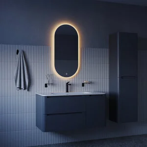 Зеркало Iddis Uniq UNI9045i98, 45 см, с LED-подсветкой, с сенсорным выключателем, цвет белый
