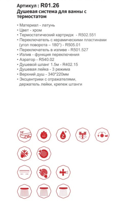 Душевая система Raglo встраиваемая R01.27