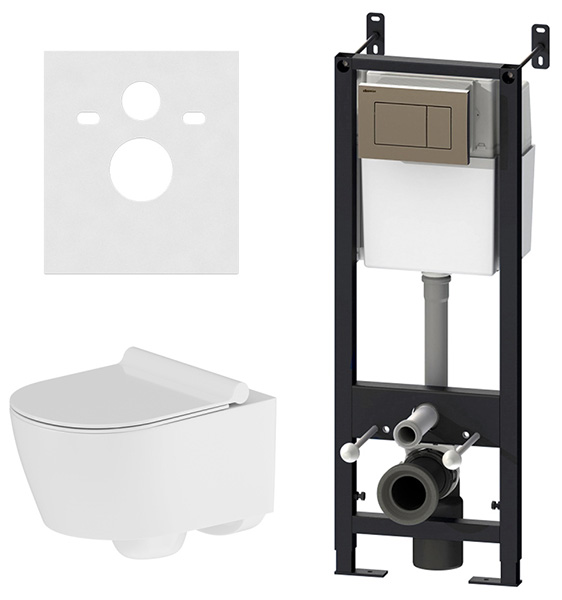 DX77.IS10151.1700 Инсталляция с клав глянц хром с подв унит Jupiter безободк с сид м/лифт