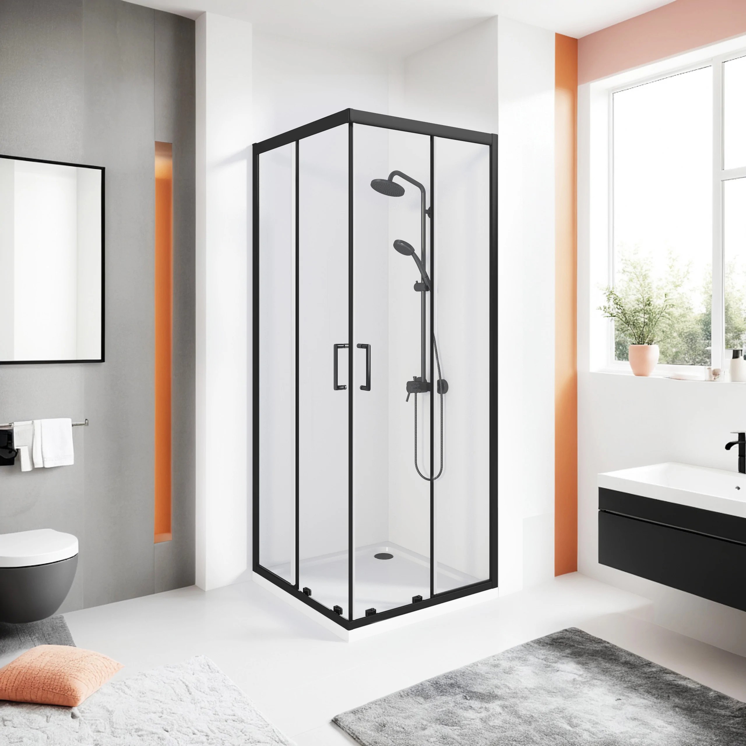 Душевой уголок Good Door Cube CR Black