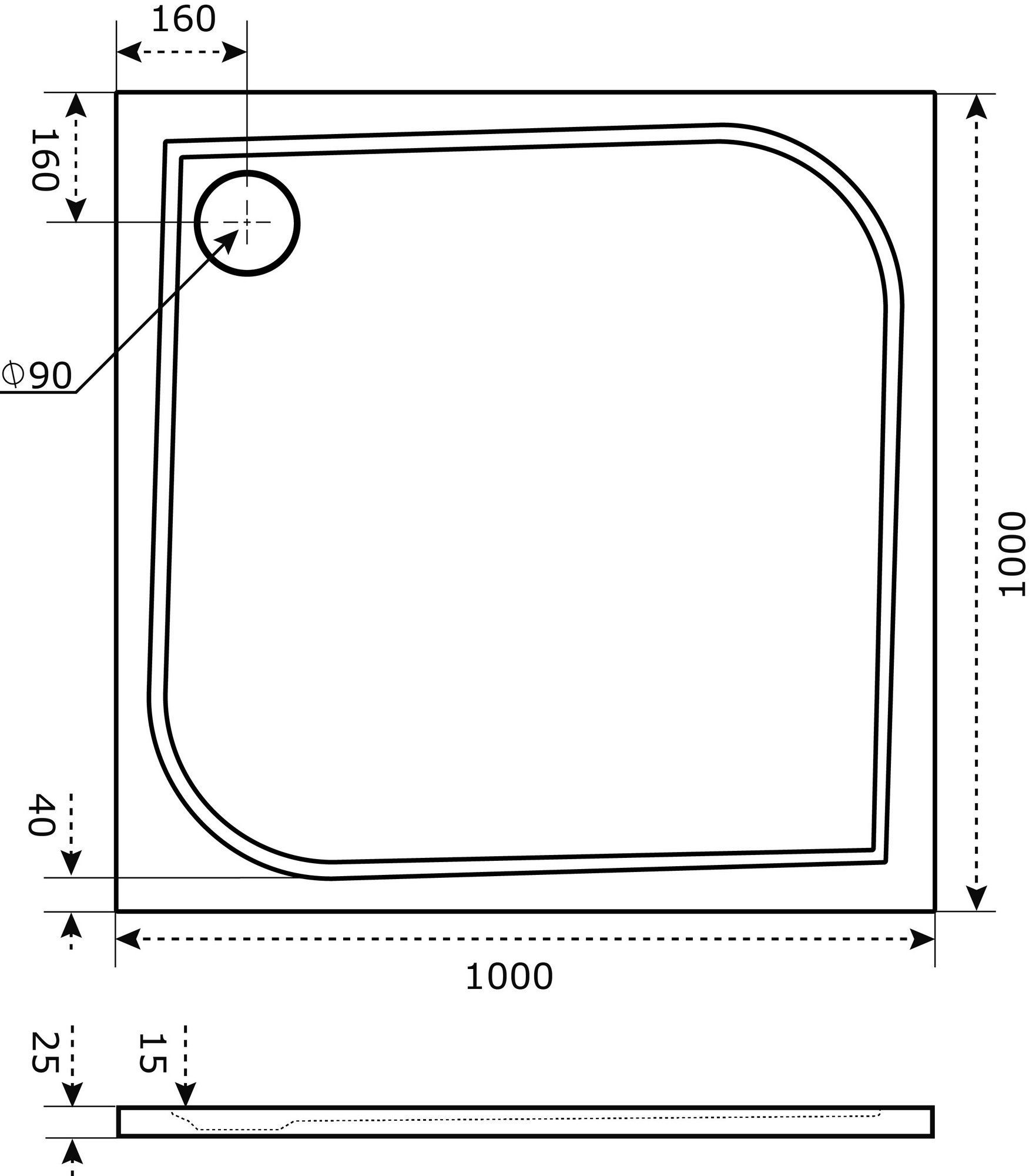 Мраморный душевой поддон Good Door Квадро 100x100, ЛП00006