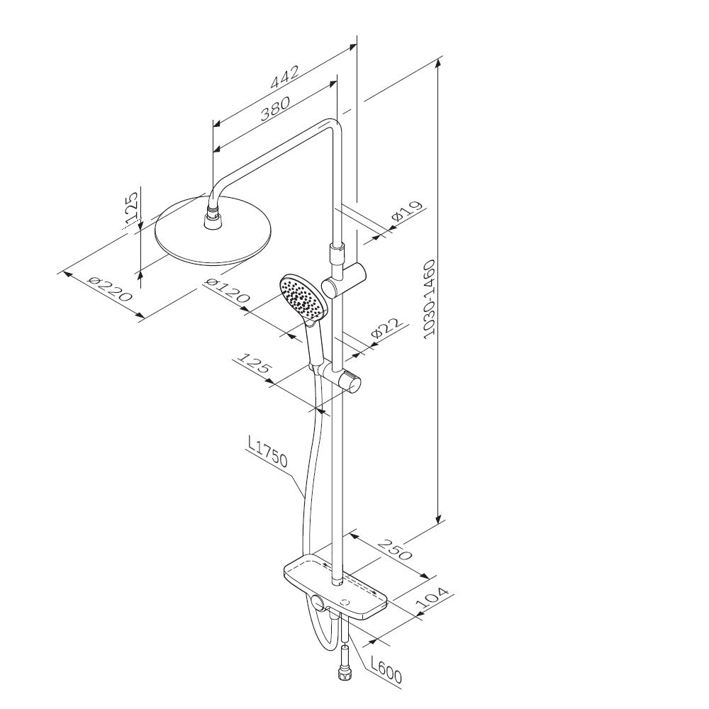 Душевая система Like цвет: черный