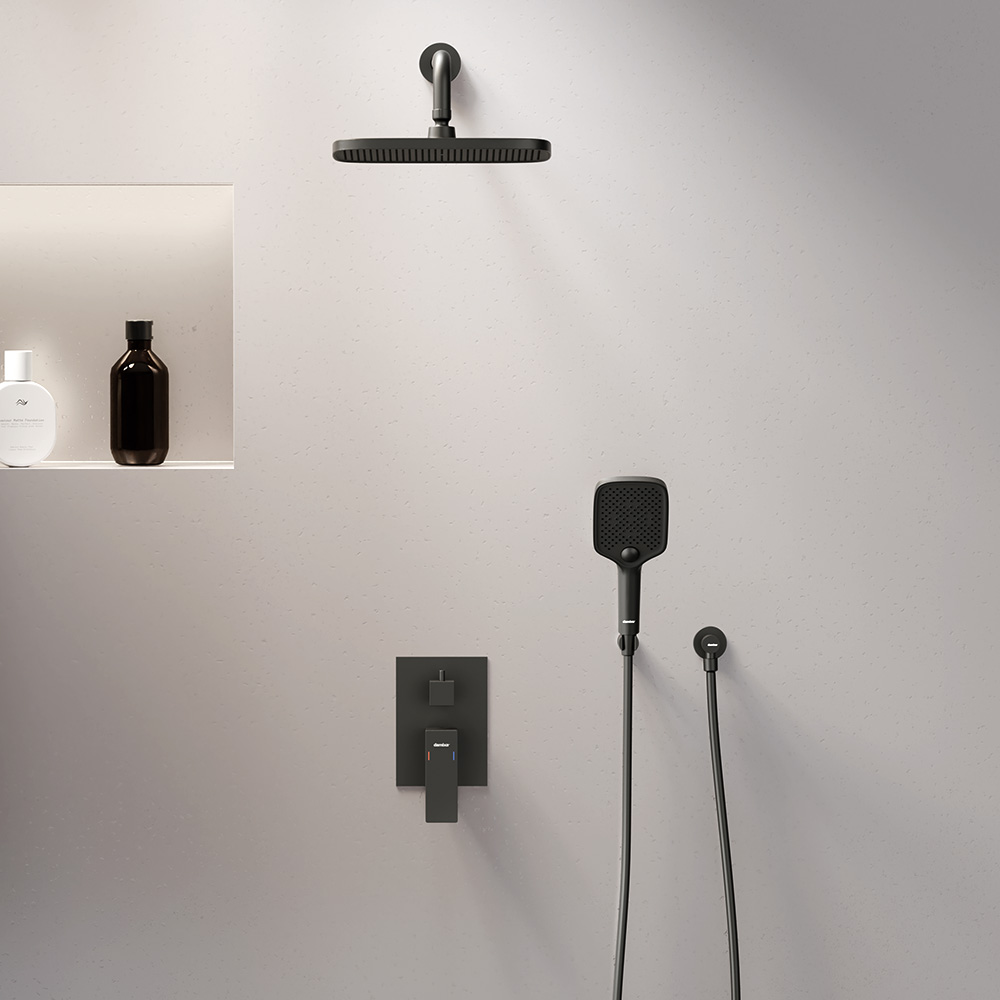 Встраиваемая душевая система Gala с ванно-душевым смесителем, цвет: чёрный