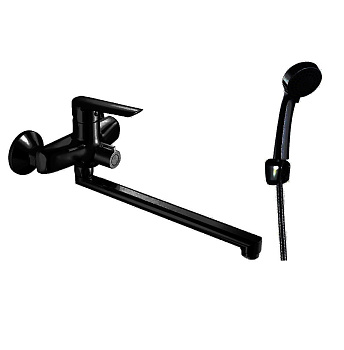 Смеситель для ванны LG31AB, Лагос/Lagos Black, с аксессуарами, черный, ESKO