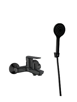 Смеситель для ванны LG54AB, Лагос/Lagos Black, с аксессуарами, черный, ESKO